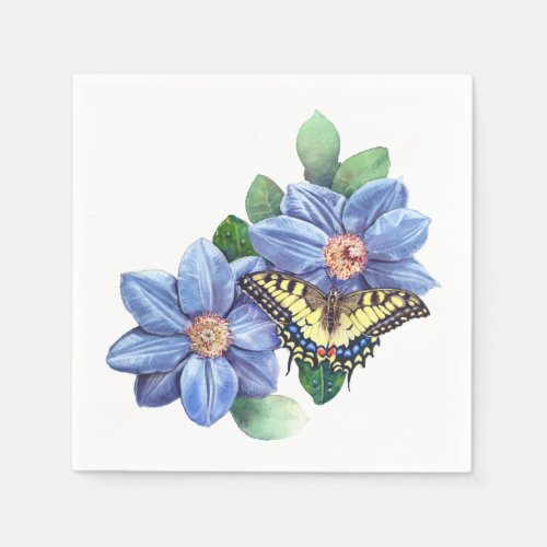 Watercolor Butterfly Cocktail Paper Napkins