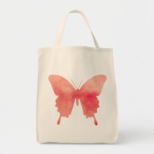 Watercolor Butterfly _ Coral and Peach Tote Bag