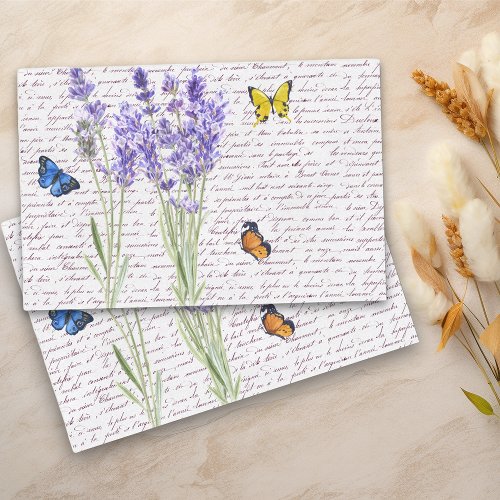Watercolor Butterfly  Decoupage Lavender  Tissue Paper