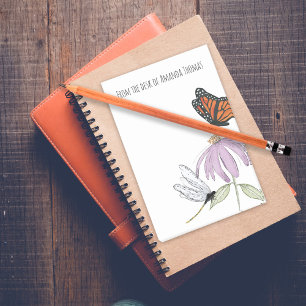 Watercolor Butterfly Floral Personalized Post-it Notes