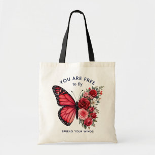 Watercolor Butterfly Flowers Spread Your Wings Tote Bag