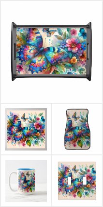 Watercolor Butterfly Home Decor