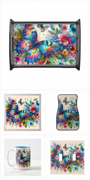 Watercolor Butterfly Home Decor