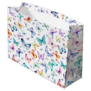 Watercolor Butterfly Large Gift Bag