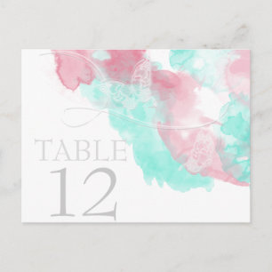 Watercolor Butterfly Minted Blush Wedding Postcard
