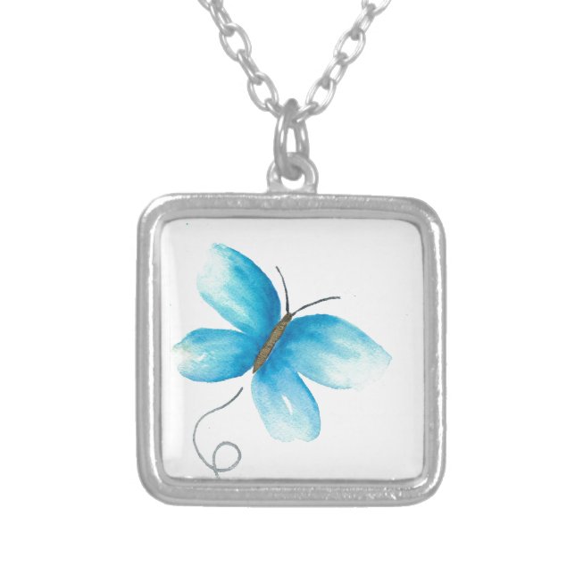 Watercolor Butterfly Necklace (Front)