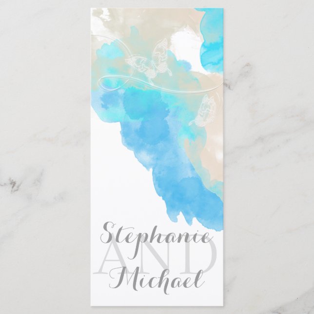 Watercolor Butterfly Ocean Shore  Program Rack (Front)