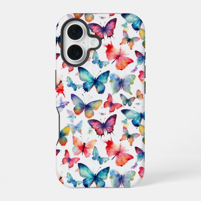 Watercolor Butterfly Pattern Iphone Case (Back)