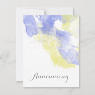 Watercolor Butterfly Periwinkle Engagement Announc Announcement