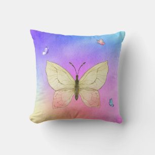 Watercolor Butterfly Pillow