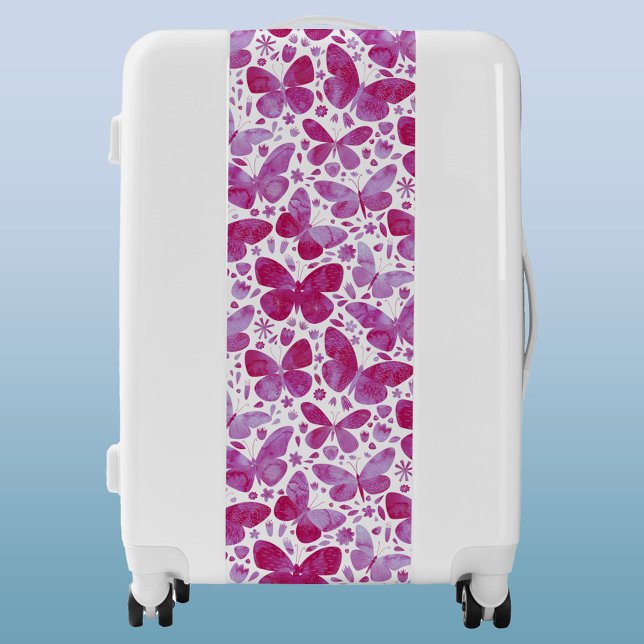 Watercolor Butterfly Pink Luggage (Creator Uploaded)