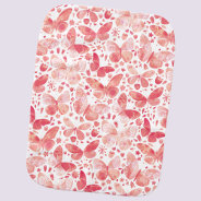 Watercolor Butterfly Pink Pattern Baby Burp Cloth at Zazzle