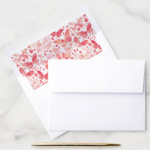 Watercolor Butterfly Pink Pattern Envelope Liner
