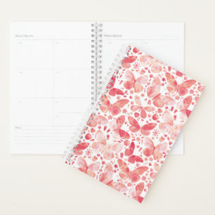 Watercolor Butterfly Pink Pattern Planner