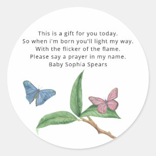 Watercolor Butterfly - Prayer Candle Label