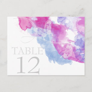 Watercolor Butterfly Raspberry Bliss Table Card