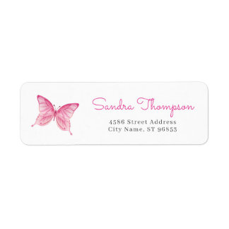 Watercolor Butterfly Return Address Label