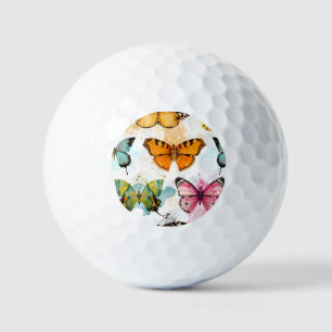 Watercolor Butterfly Seamless Delicate Pattern Golf Balls