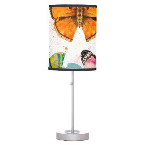 Watercolor Butterfly Seamless Delicate Pattern Table Lamp
