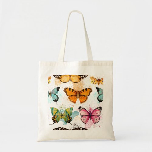 Watercolor Butterfly Seamless Delicate Pattern Tote Bag