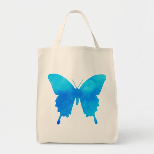 Watercolor Butterfly _ Shades of Sky Blue Tote Bag