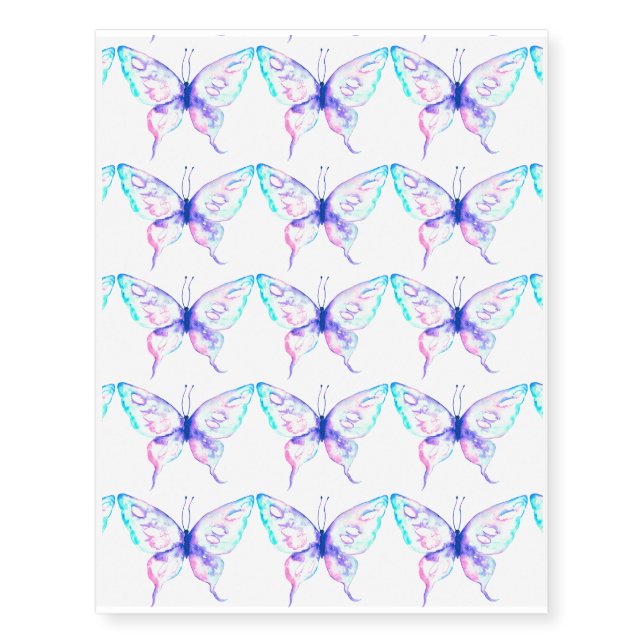 Watercolor butterfly temporary tattoo (Front)
