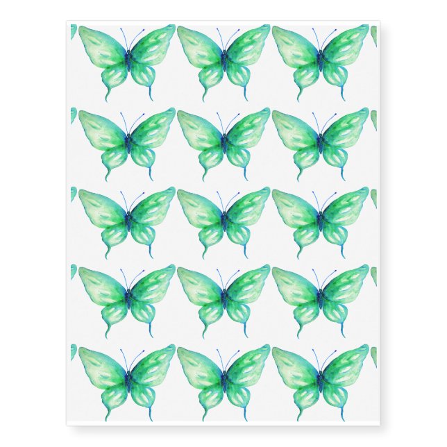 Watercolor butterfly temporary tattoo (Front)