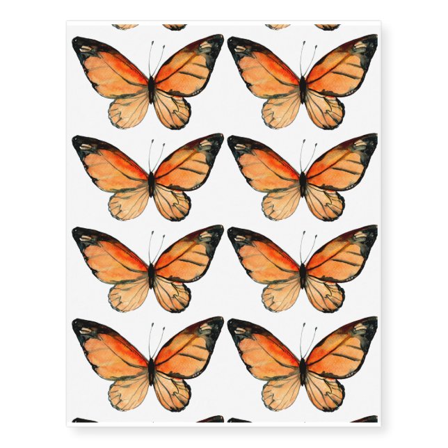 Watercolor butterfly temporary tattoo (Front)