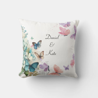 Watercolor Butterfly Throw Pillow