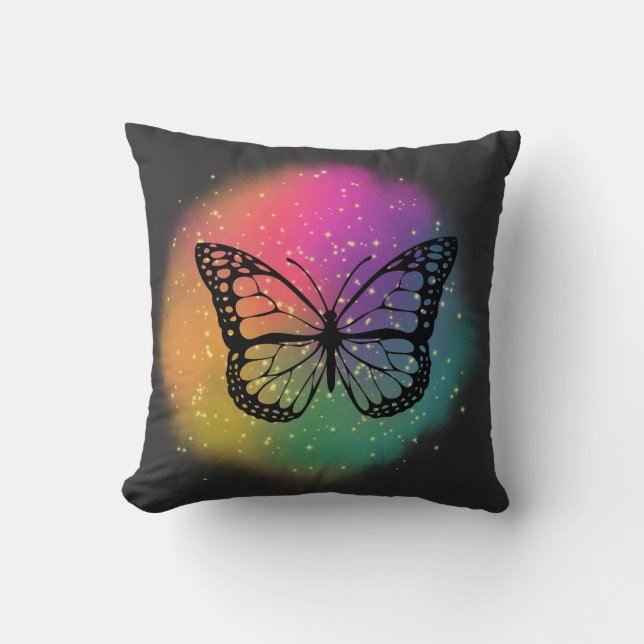  Watercolor Butterfly  Throw Pillow (Front)