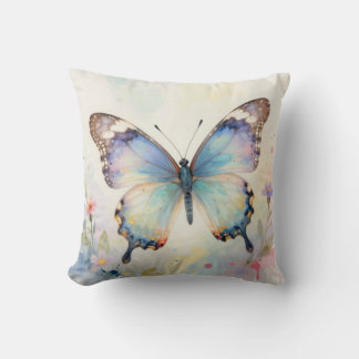 Watercolor Butterfly  Throw Pillow