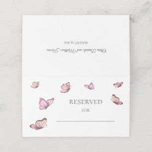 Watercolor butterfly. Wedding Reserved Place Card 