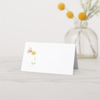 Watercolor Butterfly Wildflower Garden Floral Place Card