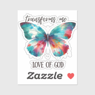 Watercolor butterfly with Christian quote: "God's  Sticker