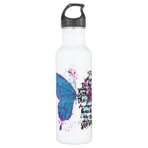 Watercolor Butterfly with Quote Stainless Steel Water Bottle