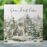 Watercolor Cabin in The Green Pine Forest Woodland Ceramic Tile<br><div class="desc">Bring the outdoors in with this rustic ceramic tile featuring a watercolor cabin nestled in a foggy green pine forest. Perfect for nature lovers,  this elegant woodland design captures the serene landscape of mountains and trees,  nature vibes addition to your lake house home decor</div>