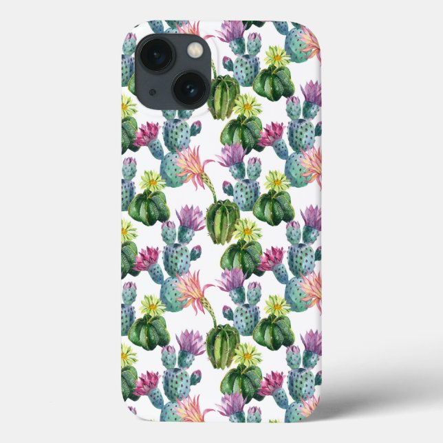Watercolor Cacti Art Pattern Case-Mate iPhone Case (Back)
