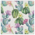Watercolor Cacti Art Pattern Fabric