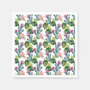 Watercolor Cacti Art Pattern Napkins