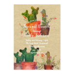 Watercolor CACTI Farewell Party Rustic Invitations Watercolor CACTI Farewell Party Rustic Invitations