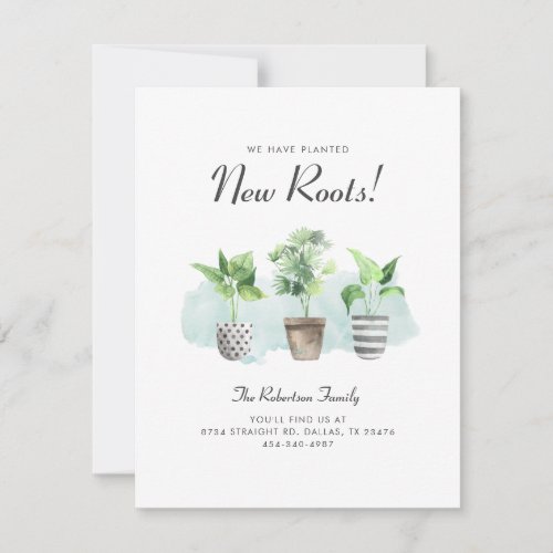 Watercolor Cacti Planted New Roots Moved Moving Announcement