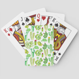 Watercolor Cacti Poker Cards
