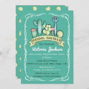 Watercolor Cactus and Succulent Bridal Shower Invitation