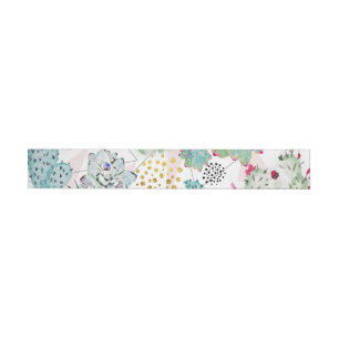 watercolor cactus and triangles pattern wrap around label