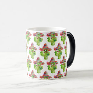 Watercolor Cactus Art Mustache Hat Eyes Señor Color Morph Mug