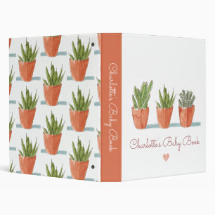 Watercolor Cactus Baby Personalized Binder