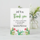 watercolor Cactus Baby Shower Thank You Card (Standing Front)