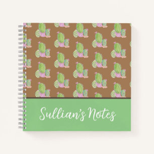 Watercolor Cactus Cacti Plants Reminder Notebook