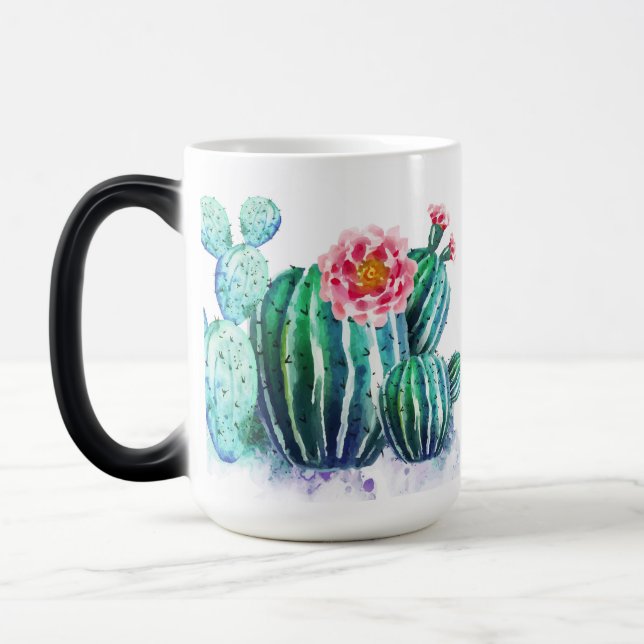 watercolor Cactus Color Morph Mug (Left)