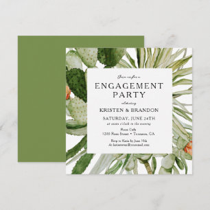 Watercolor Cactus Desert Engagement Party Invitati Invitation